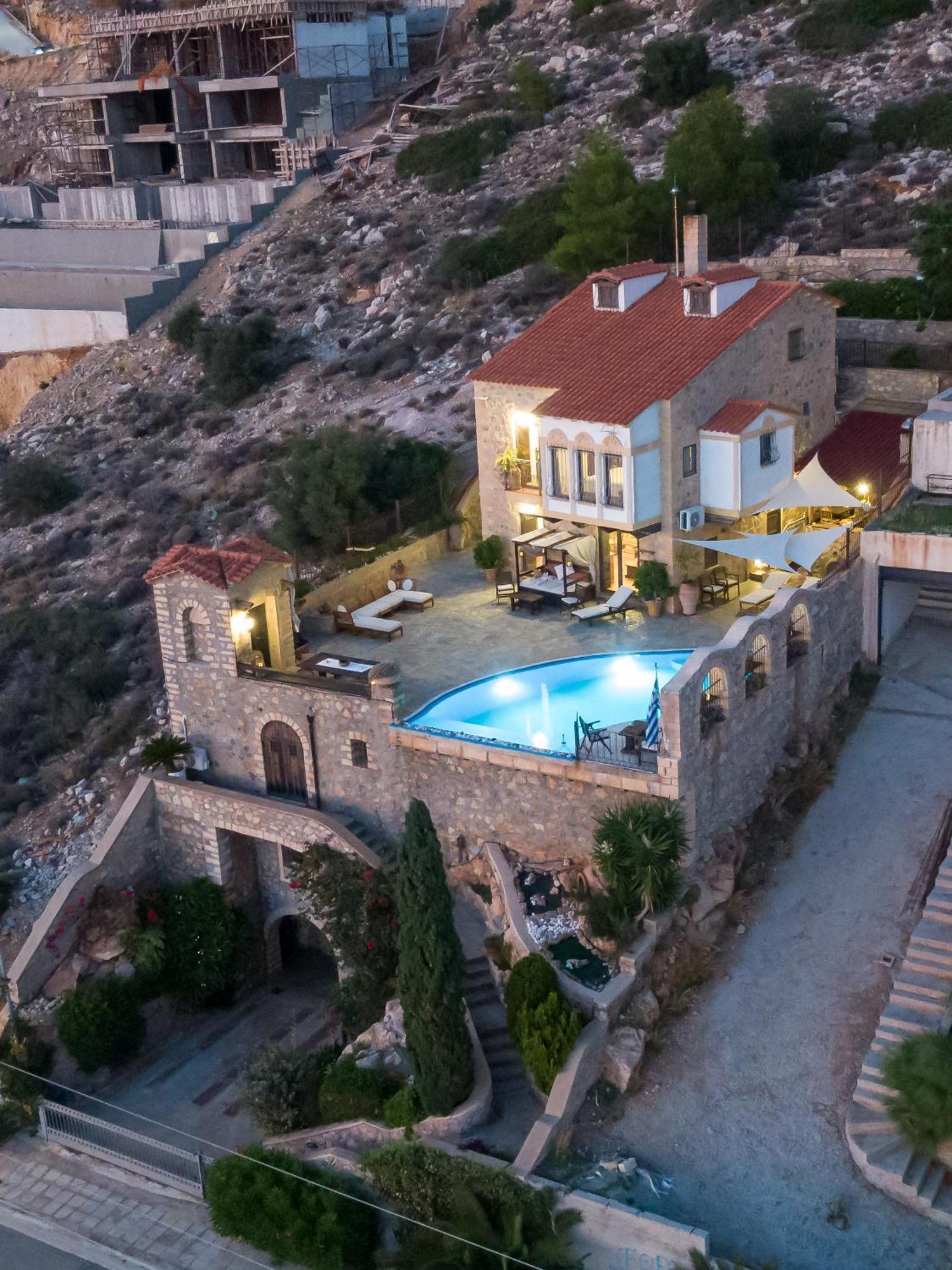 Four Seasons Stonework Castle Villa Lagonisi Exterior photo
