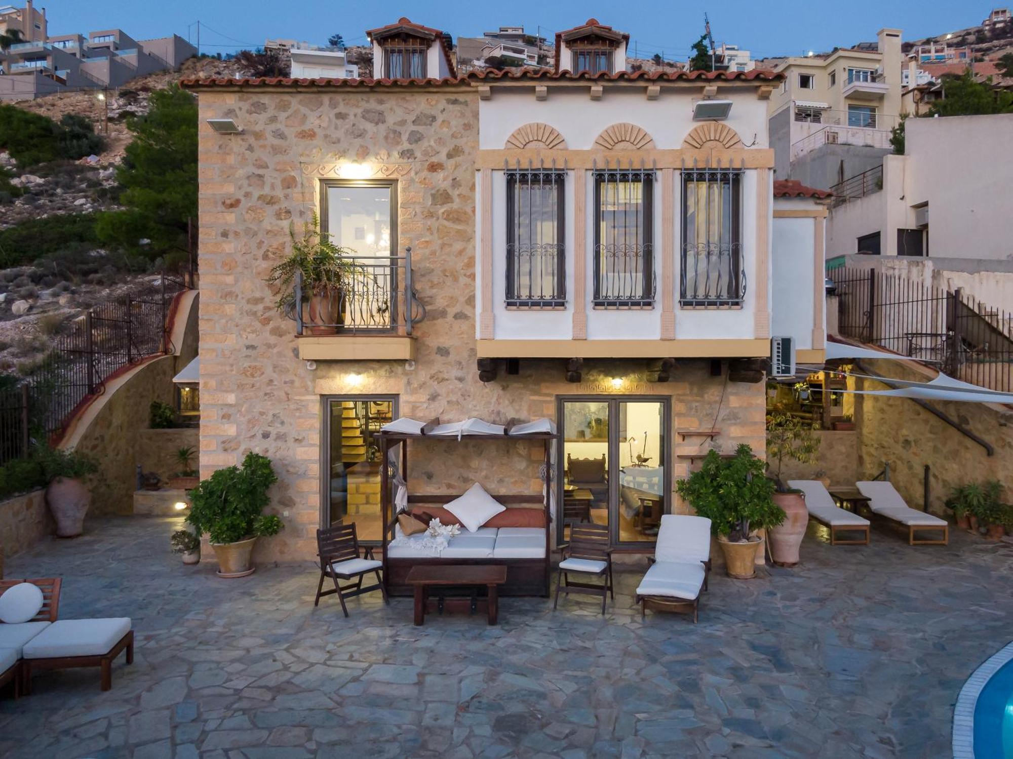 Four Seasons Stonework Castle Villa Lagonisi Exterior photo